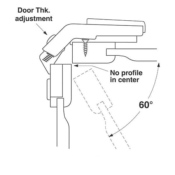 60° Clip Top  Bi-Fold Hinge Inside Corner Pair