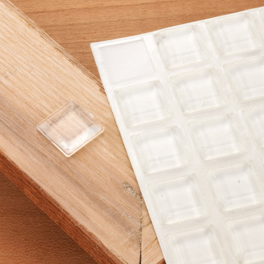 Door and Drawer Bumper - Clear - .5 Square x .120 -  25 Piece
