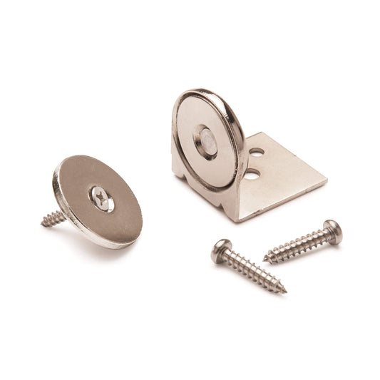 Stainless Steel Magnetic Latch with Bracket 1 Dia 40 lbs Holding Strength