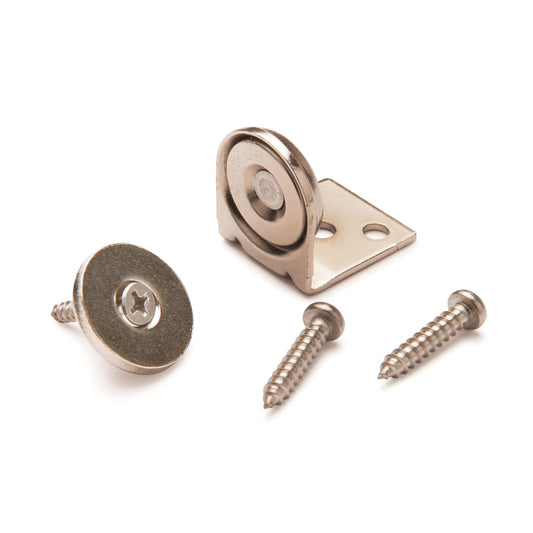 Stainless Steel Magnetic Latch with Bracket 3/4 Dia 20 lbs Holding Strength