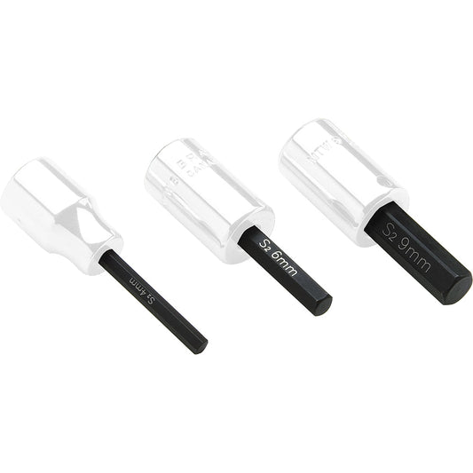 Replacement Bits for 3/8 Drive Metric Hex Head Sockets - Standard Length