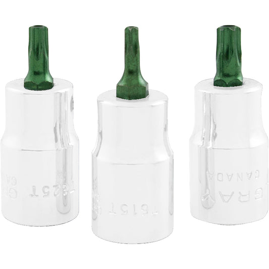 Replacement Bits for 3/8 Drive Torx® Head Sockets - Tamper Resistant - Standard Length
